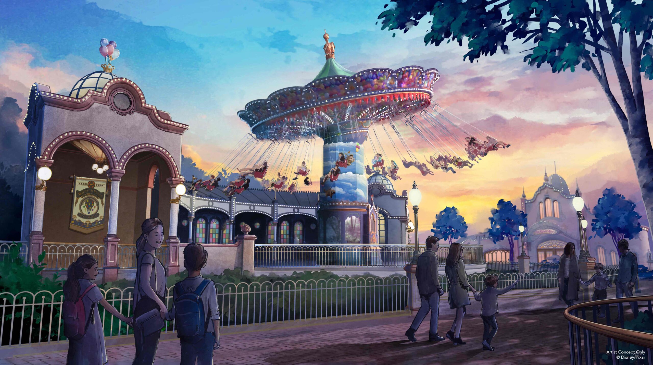 Concept van de nieuwe 'UP'-attractie in Disney Adventure World - © Disney